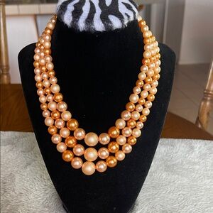 Elegant Orange Pearl Necklace
